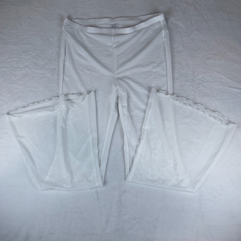 Wild Fable Cover-Up Pants Womens‎ XL White Mesh Comfort Flare Hippie High Waist